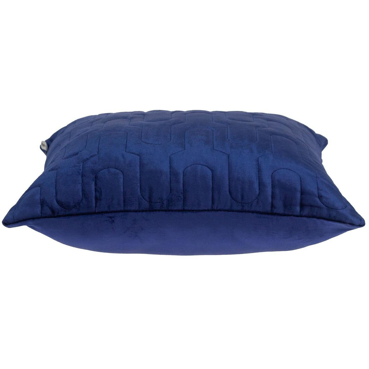 Geometric Lush Quilted Blue Throw Pillow