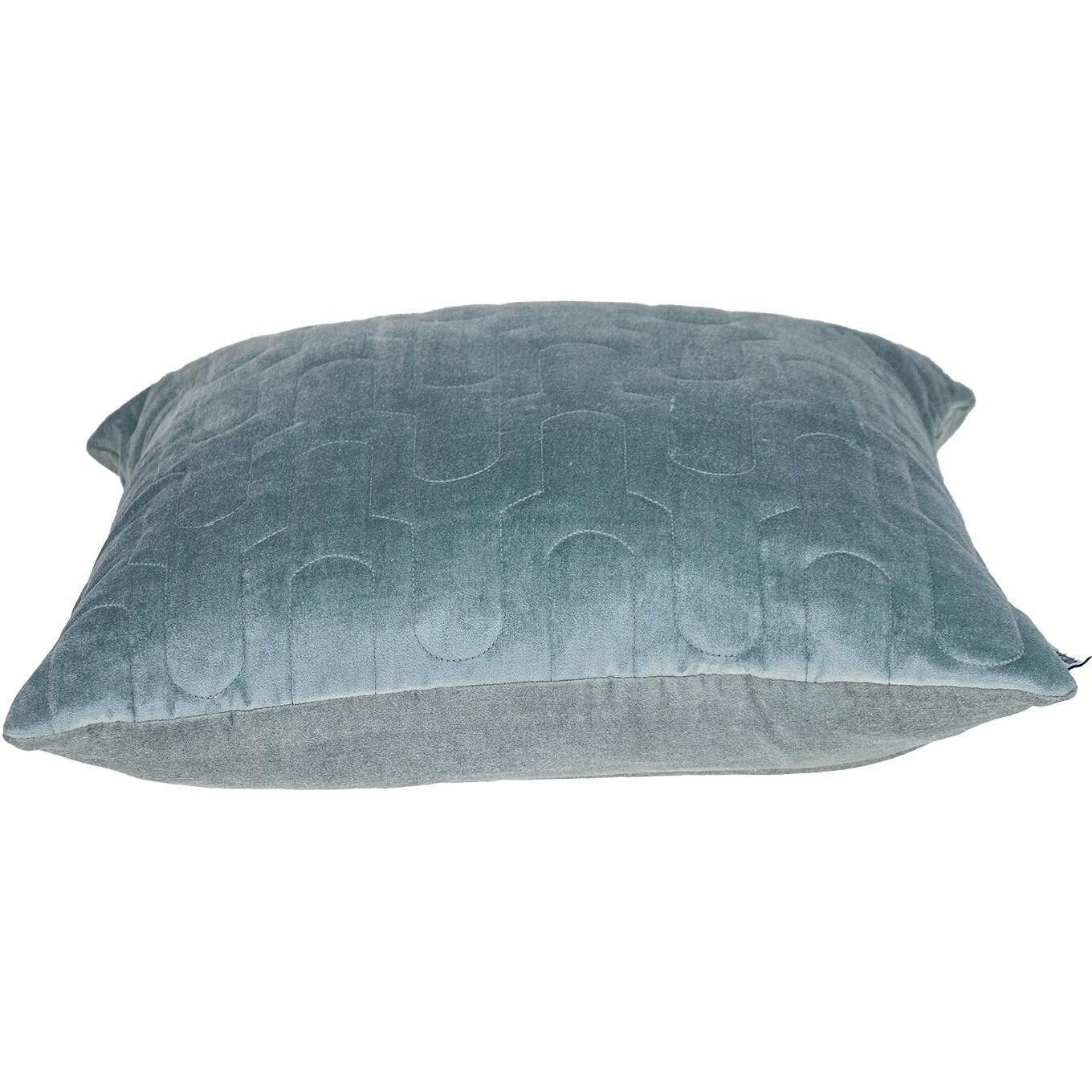 Geometric Lush Quilted Metallic Gray Throw Pillow