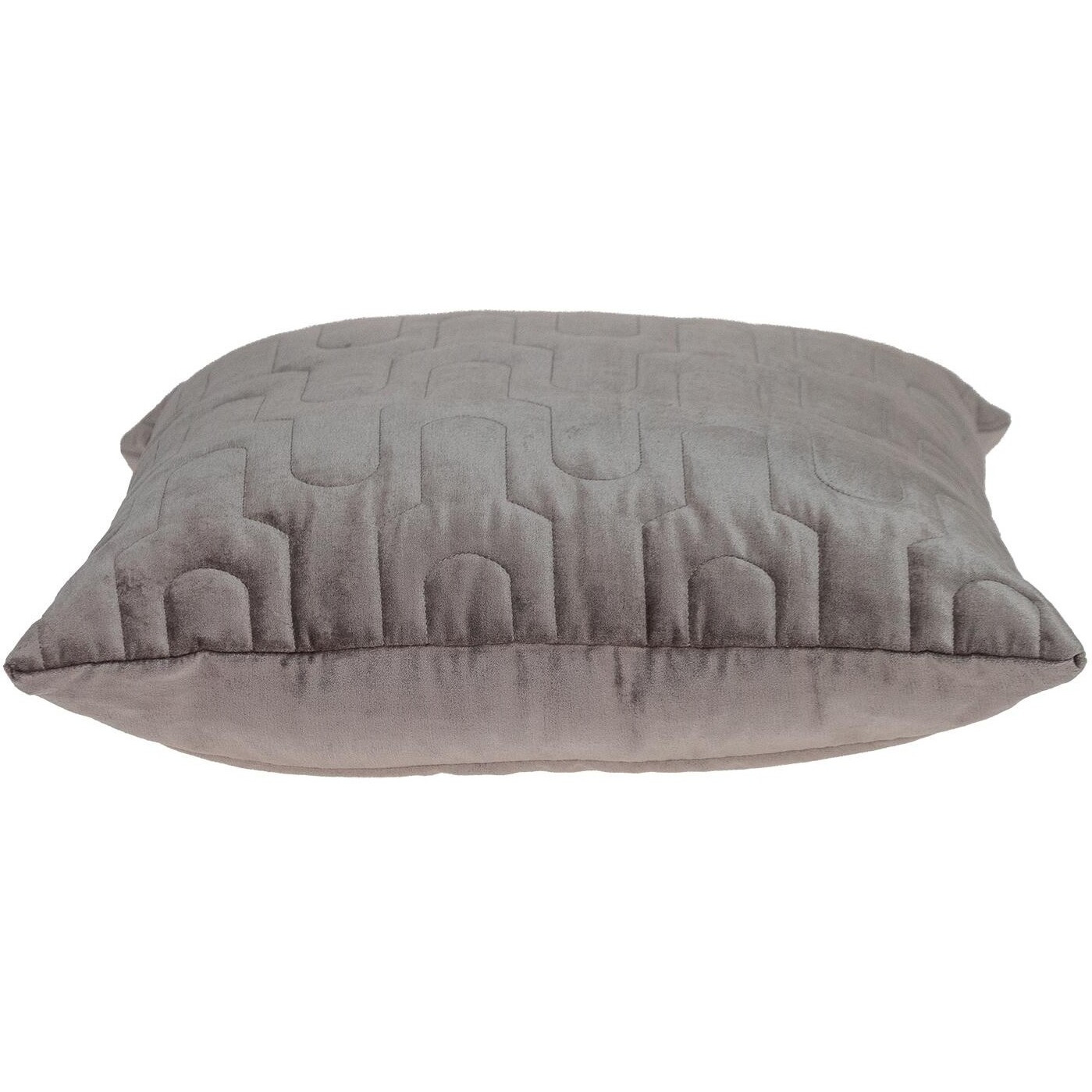 Geometric Lush Quilted Taupe Throw Pillow