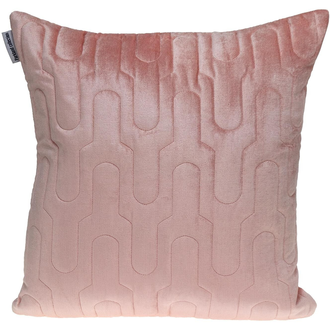 Geometric Lush Quilted Metallic Pink Throw Pillow