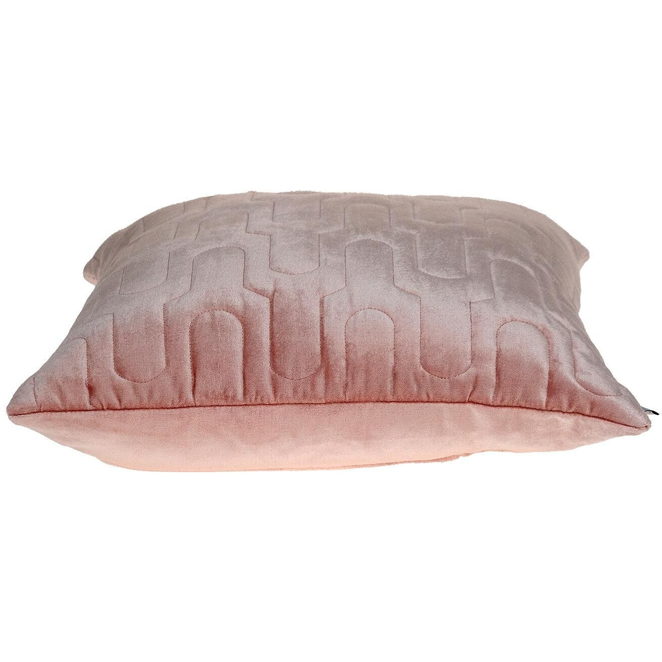Geometric Lush Quilted Metallic Pink Throw Pillow