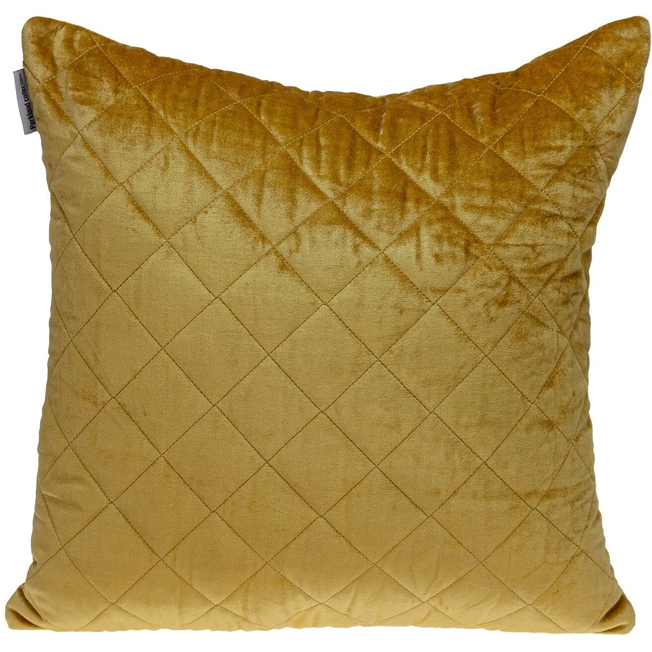 Tufted Diamond Yellow Ochre Transitional Square Pillow