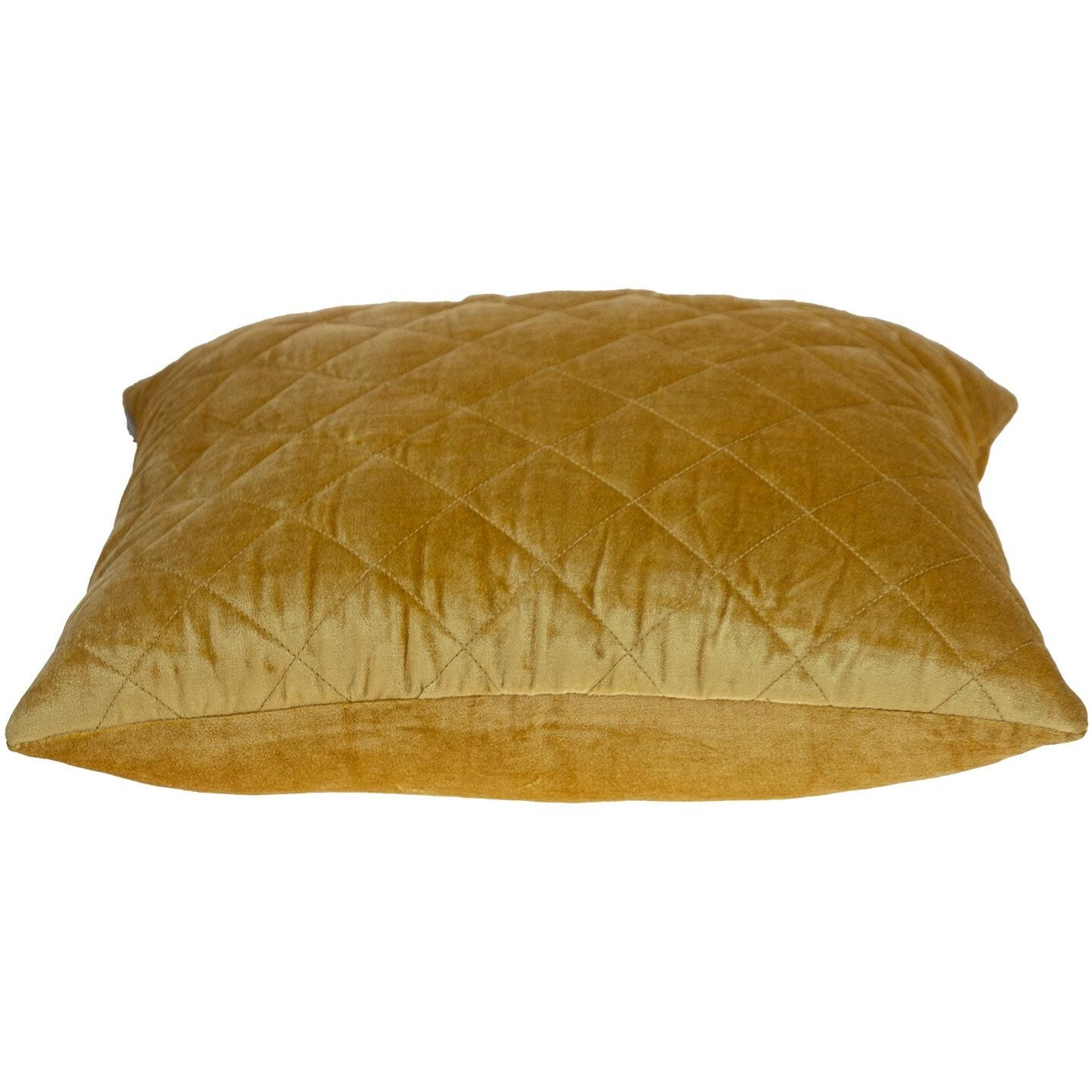 Tufted Diamond Yellow Ochre Transitional Square Pillow