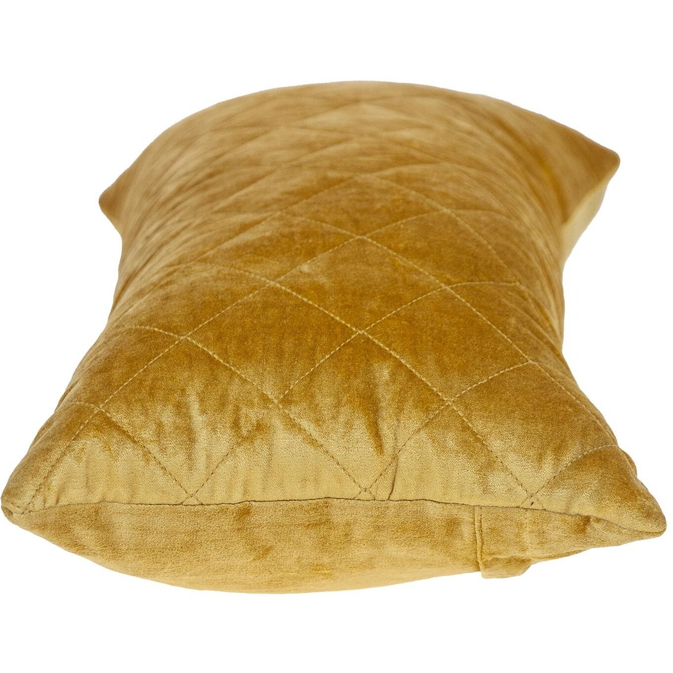 Tufted Diamond Yellow Ochre Transitional Lumbar Pillow