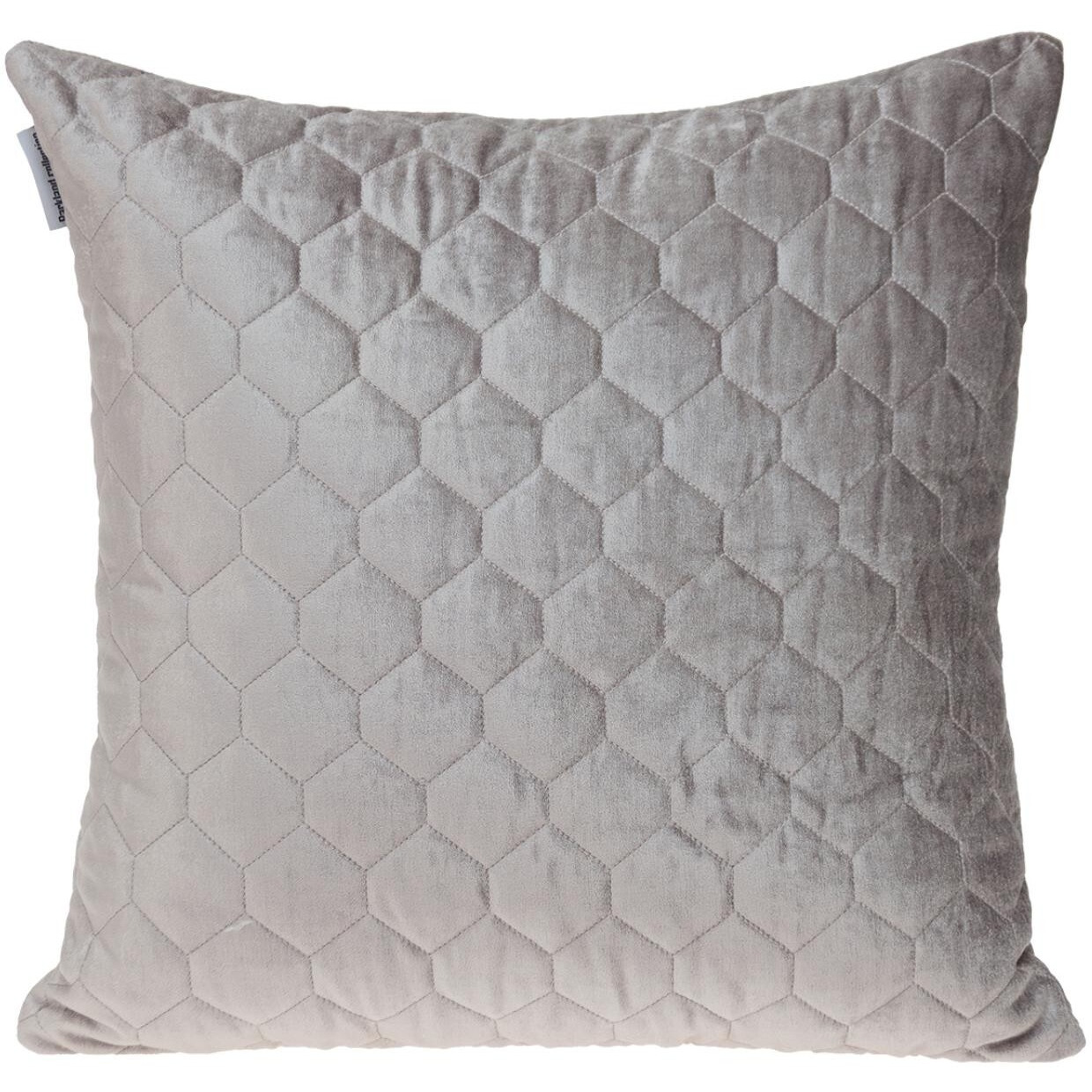 Taupe Tufted Velvet Quilted Throw Pillow