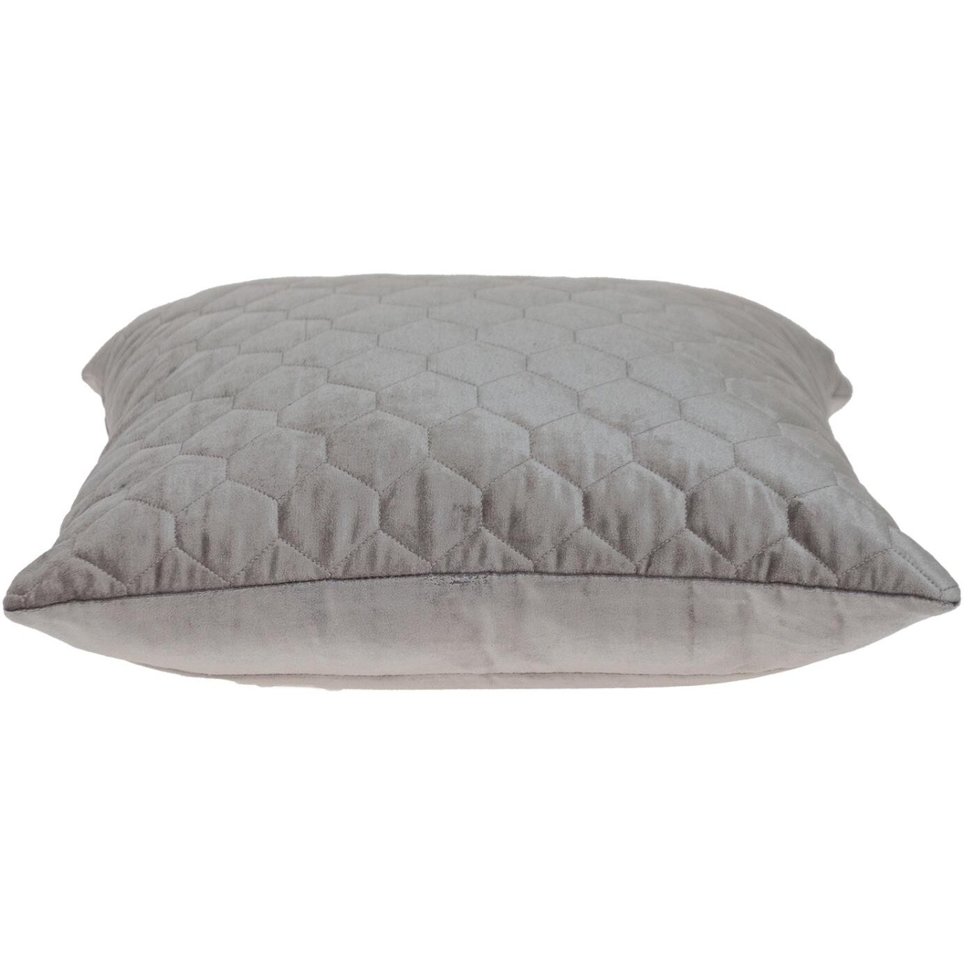 Taupe Tufted Velvet Quilted Throw Pillow