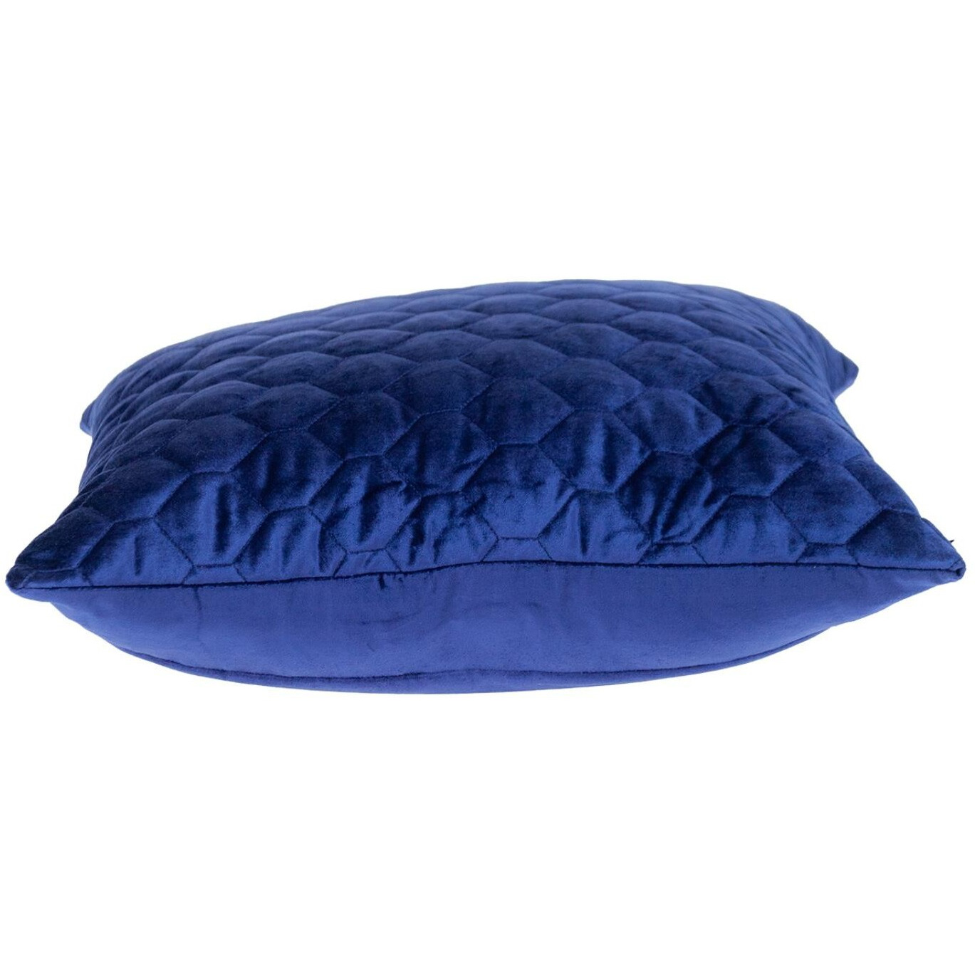 Blue Tufted Velvet Quilted Throw Pillow