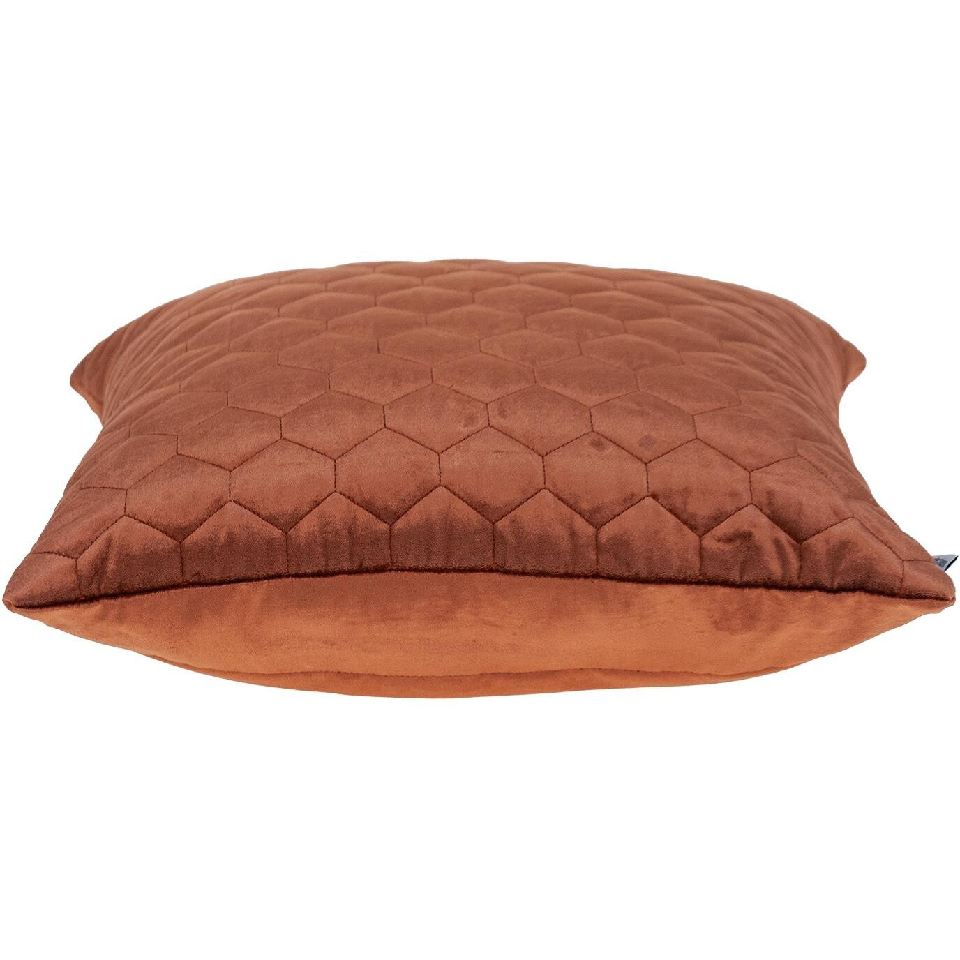 Burnt Orange Tufted Velvet Quilted Throw Pillow