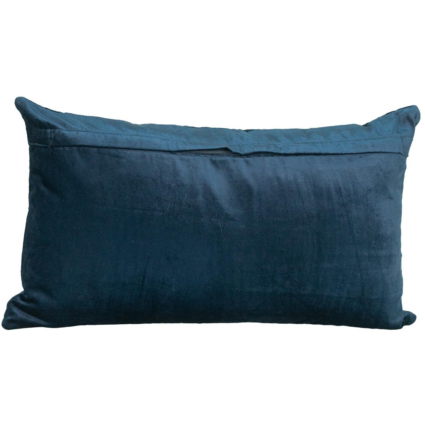 Navy Blue Tufted Velvet Quilted Lumbar Throw Pillow