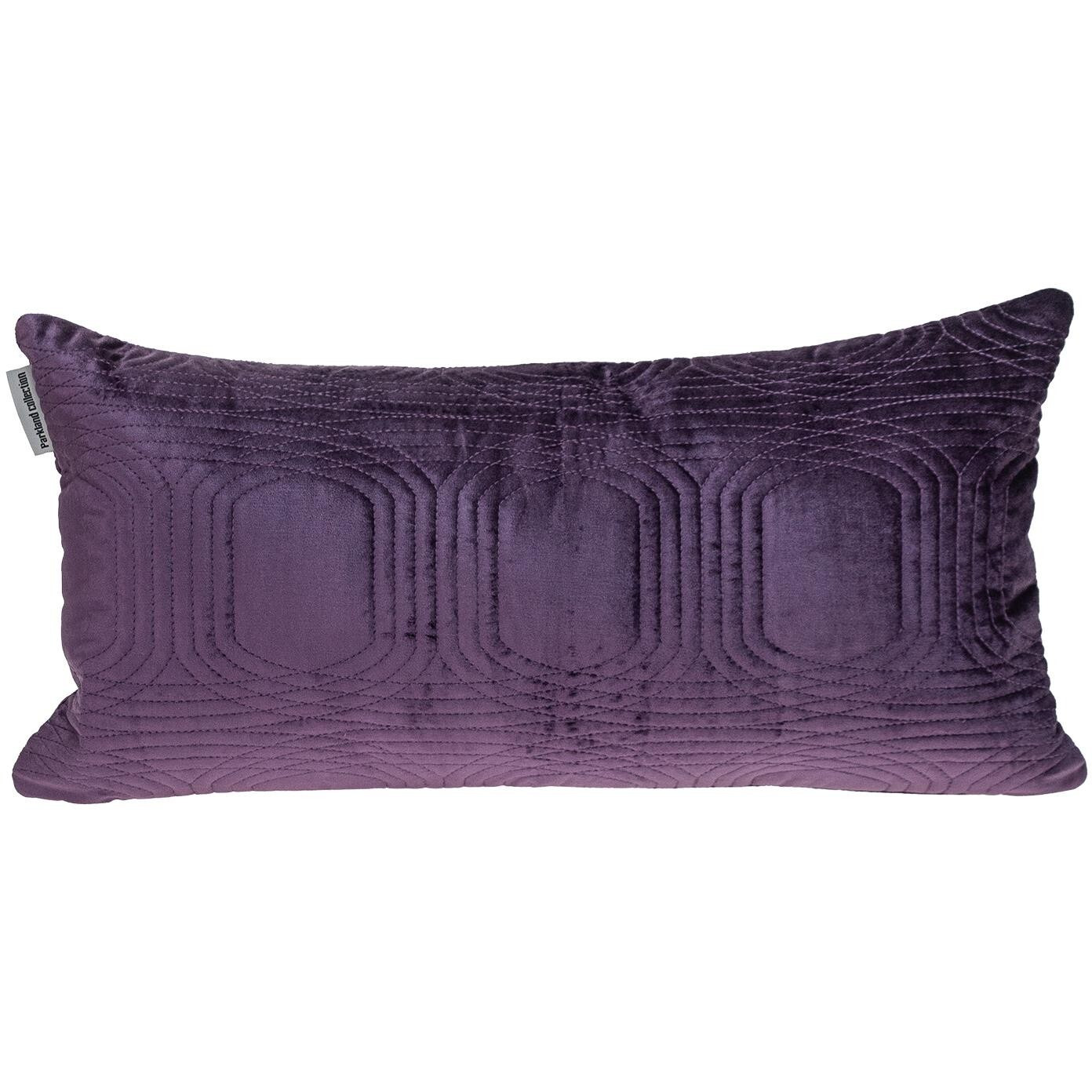 Quilted Velvet Purple Lumbar Throw Pillow