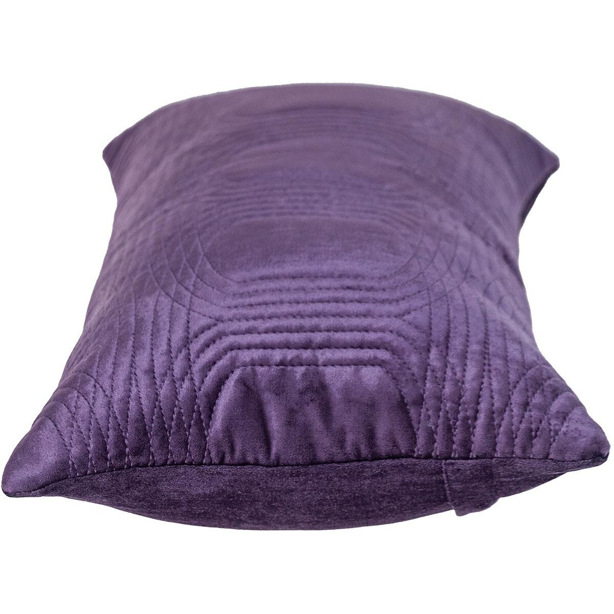 Quilted Velvet Purple Lumbar Throw Pillow