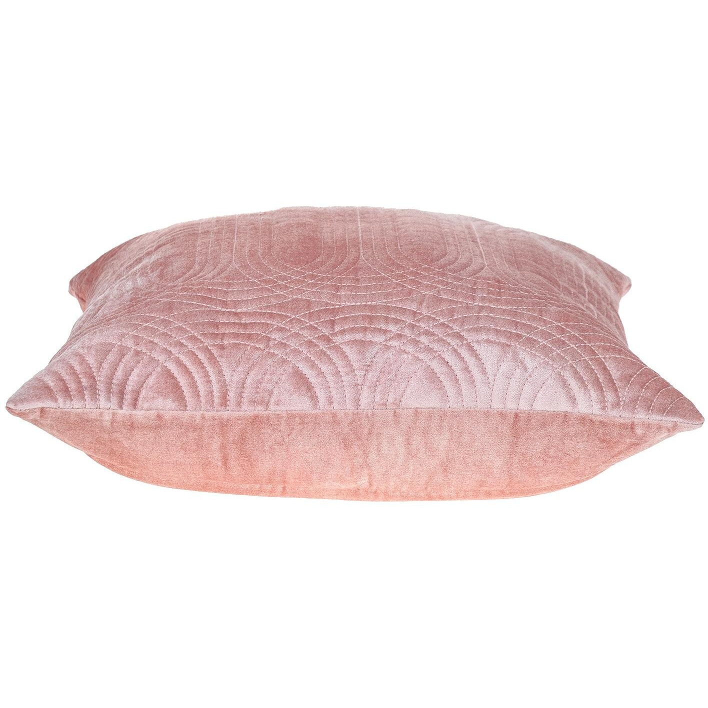 Quilted Velvet Pink Square Throw Pillow