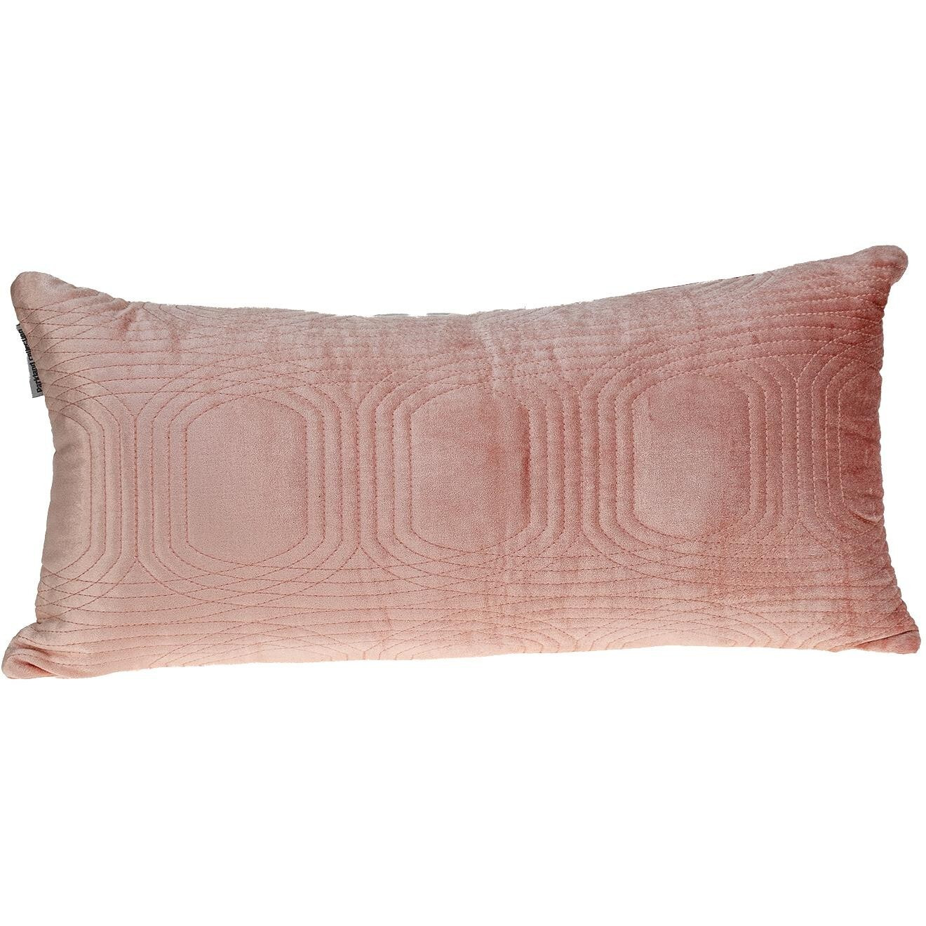 Quilted Velvet Pink Lumbar Throw Pillow