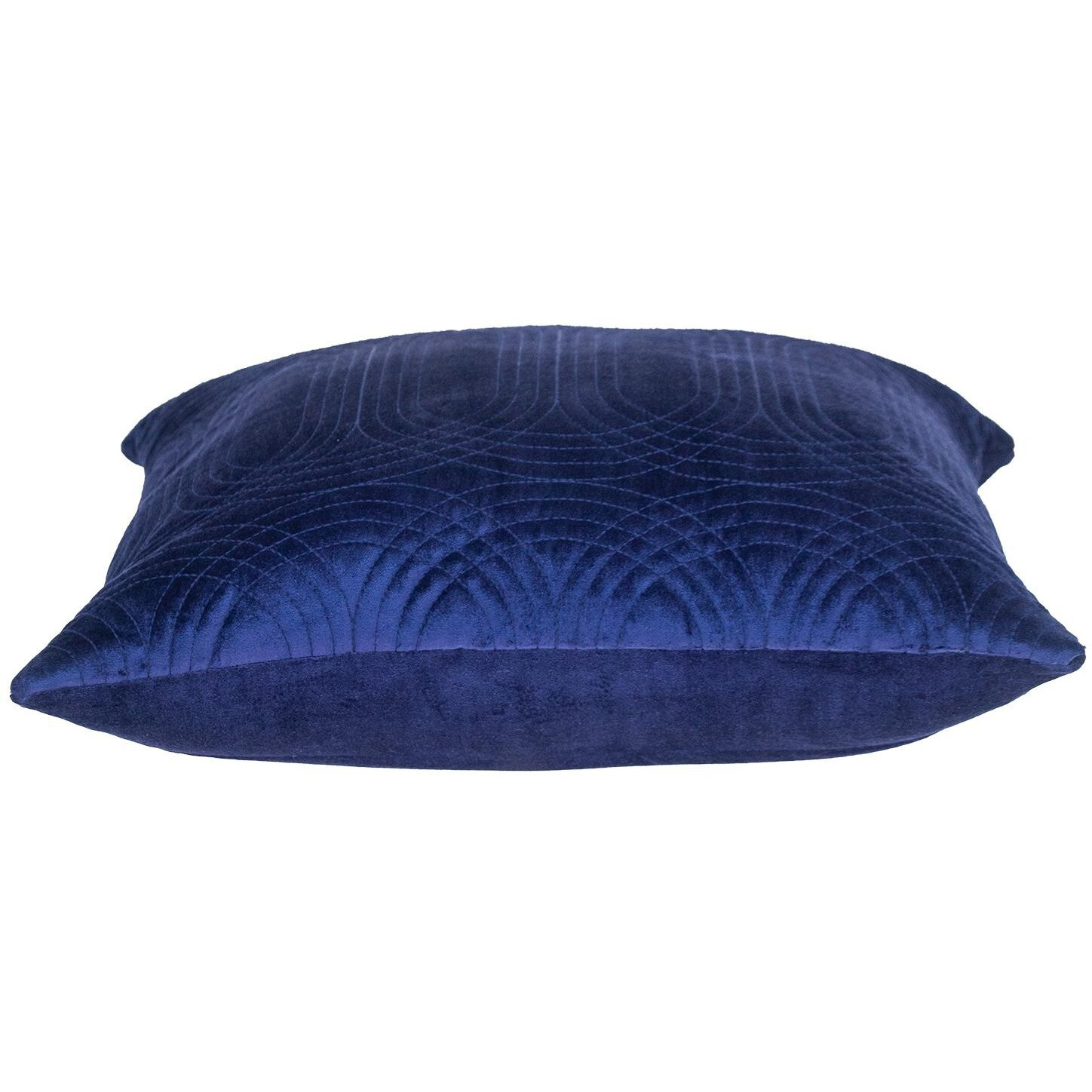 Quilted Velvet Blue  Square Throw Pillow