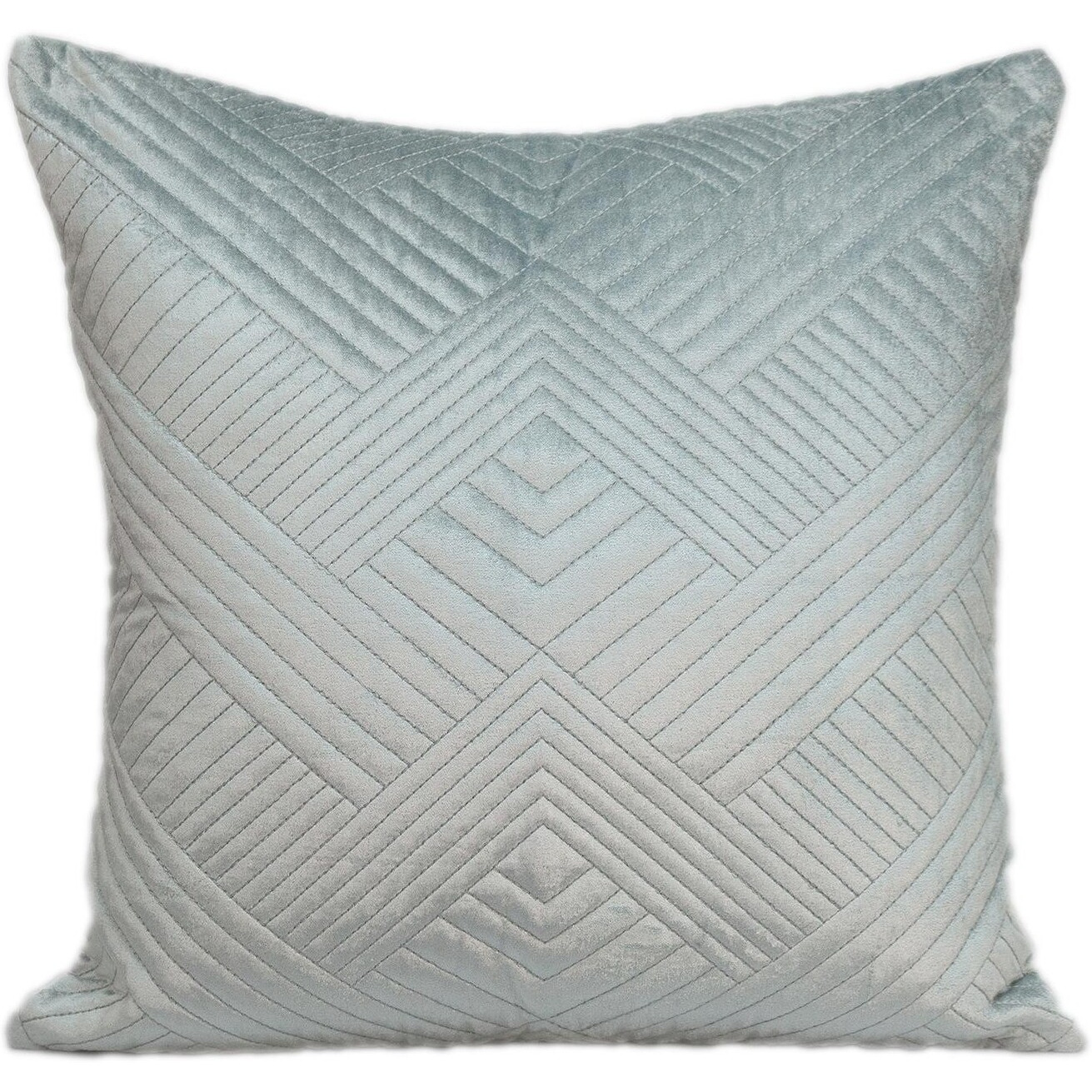Transitional Gray Quilted Throw Pillow