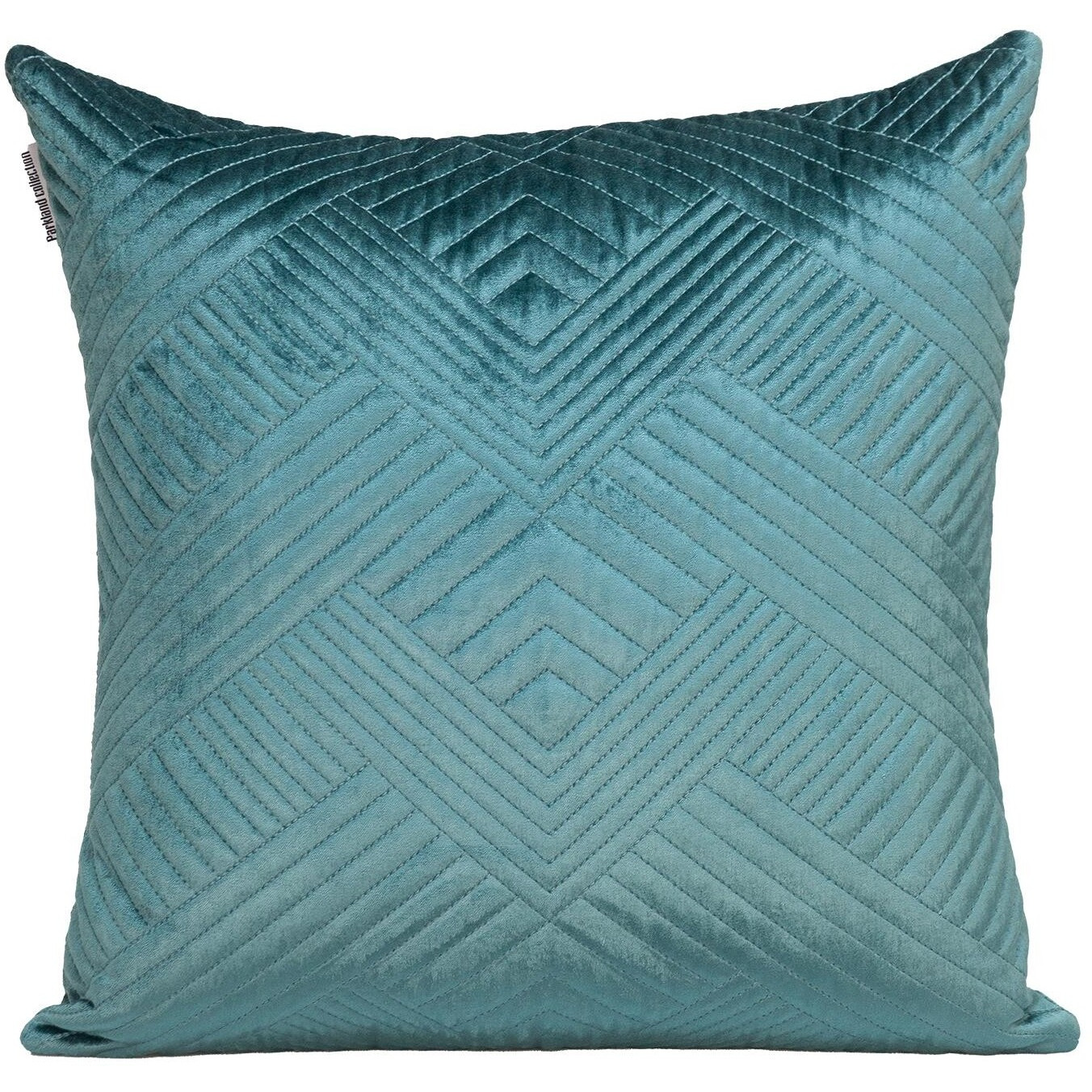 Transitional Teal Quilted Throw Pillow
