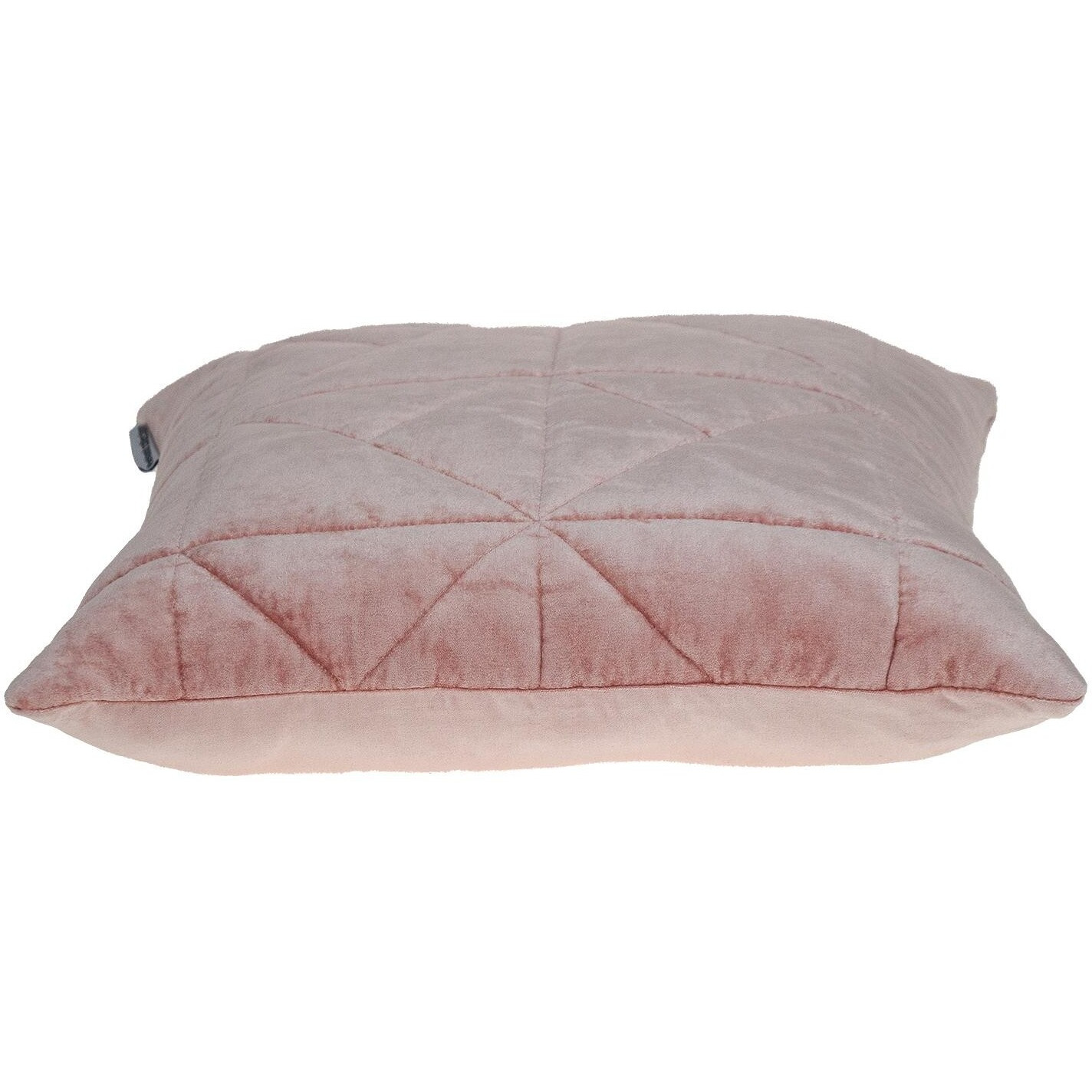 Pink Chunky Geo Stitched Velvet Decorative Throw Pillow