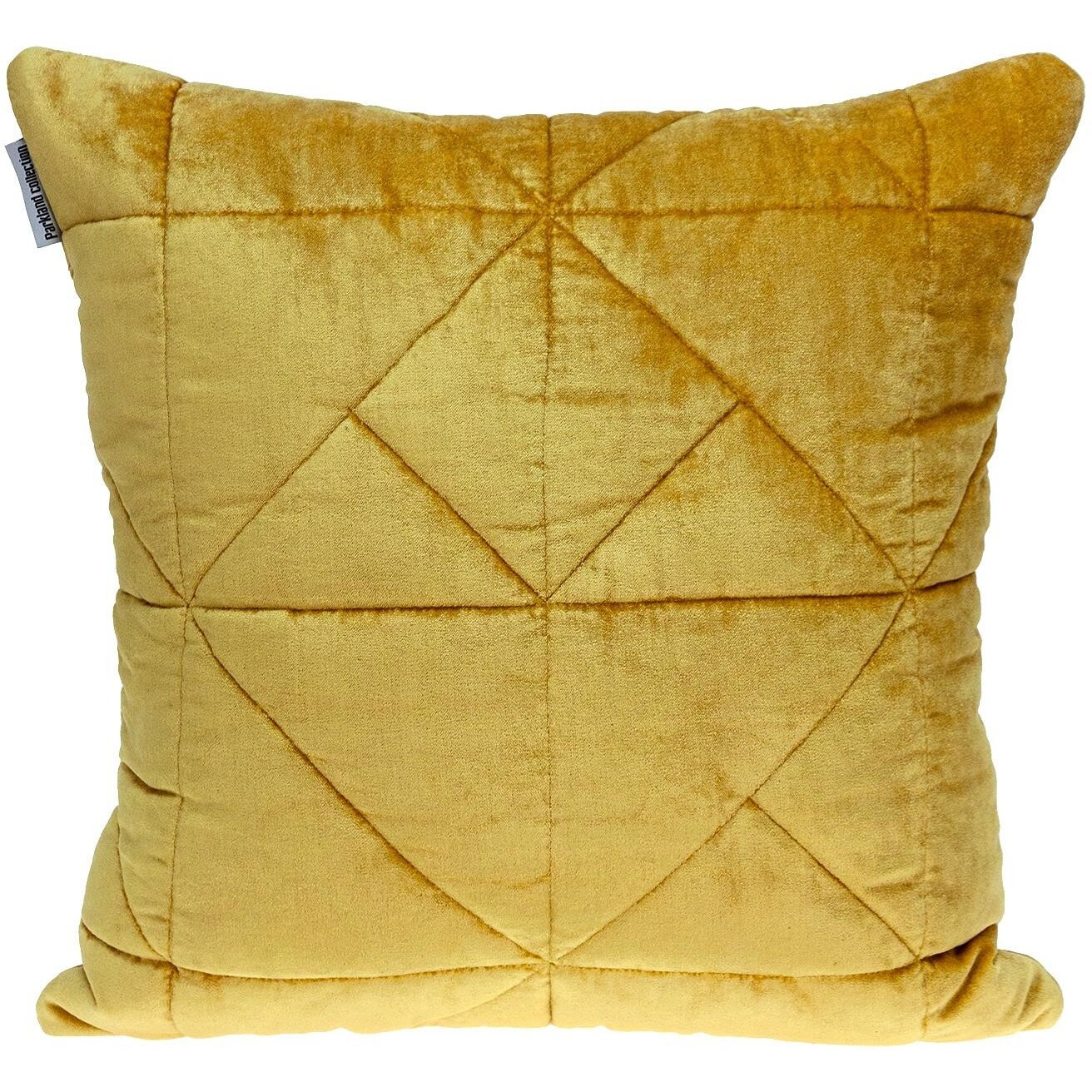 Yellow Chunky Geo Stitched Velvet Decorative Throw Pillow