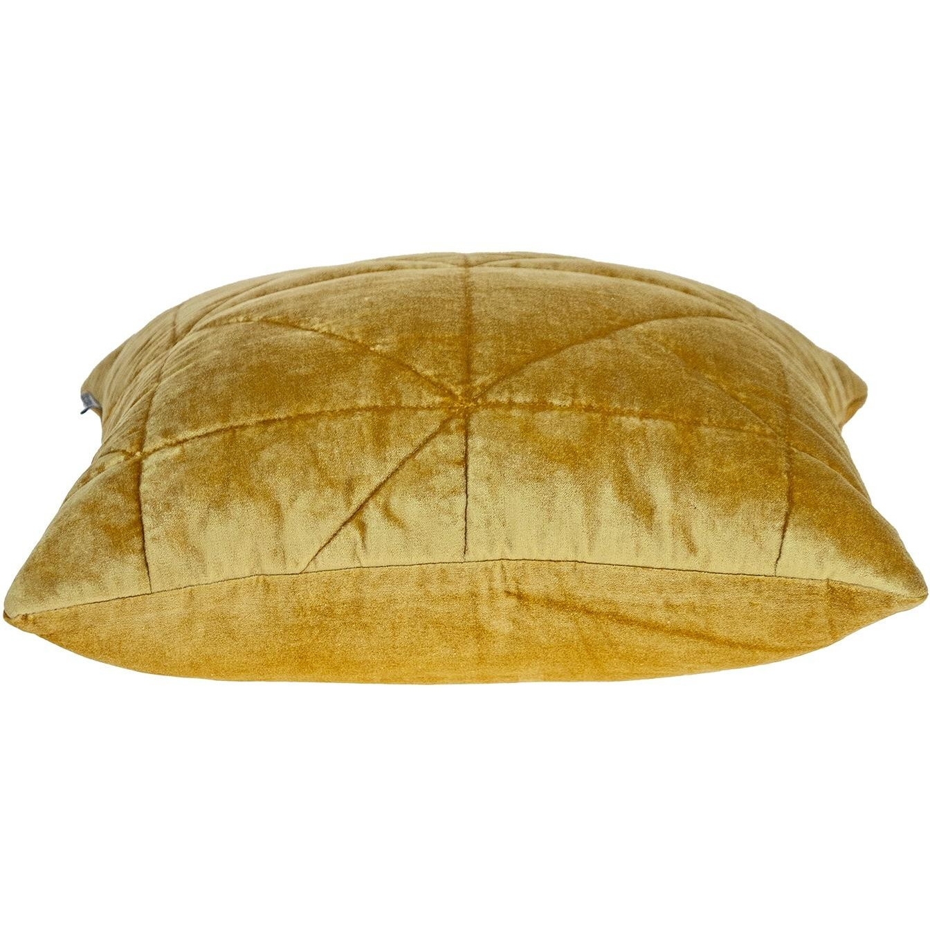Yellow Chunky Geo Stitched Velvet Decorative Throw Pillow