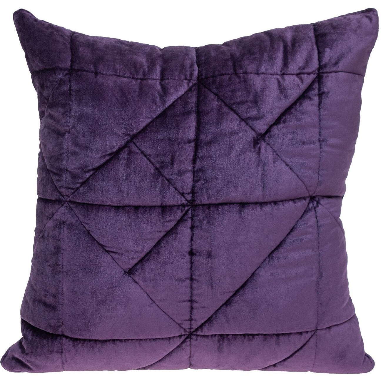 Purple Chunky Geo Stitched Velvet Decorative Throw Pillow