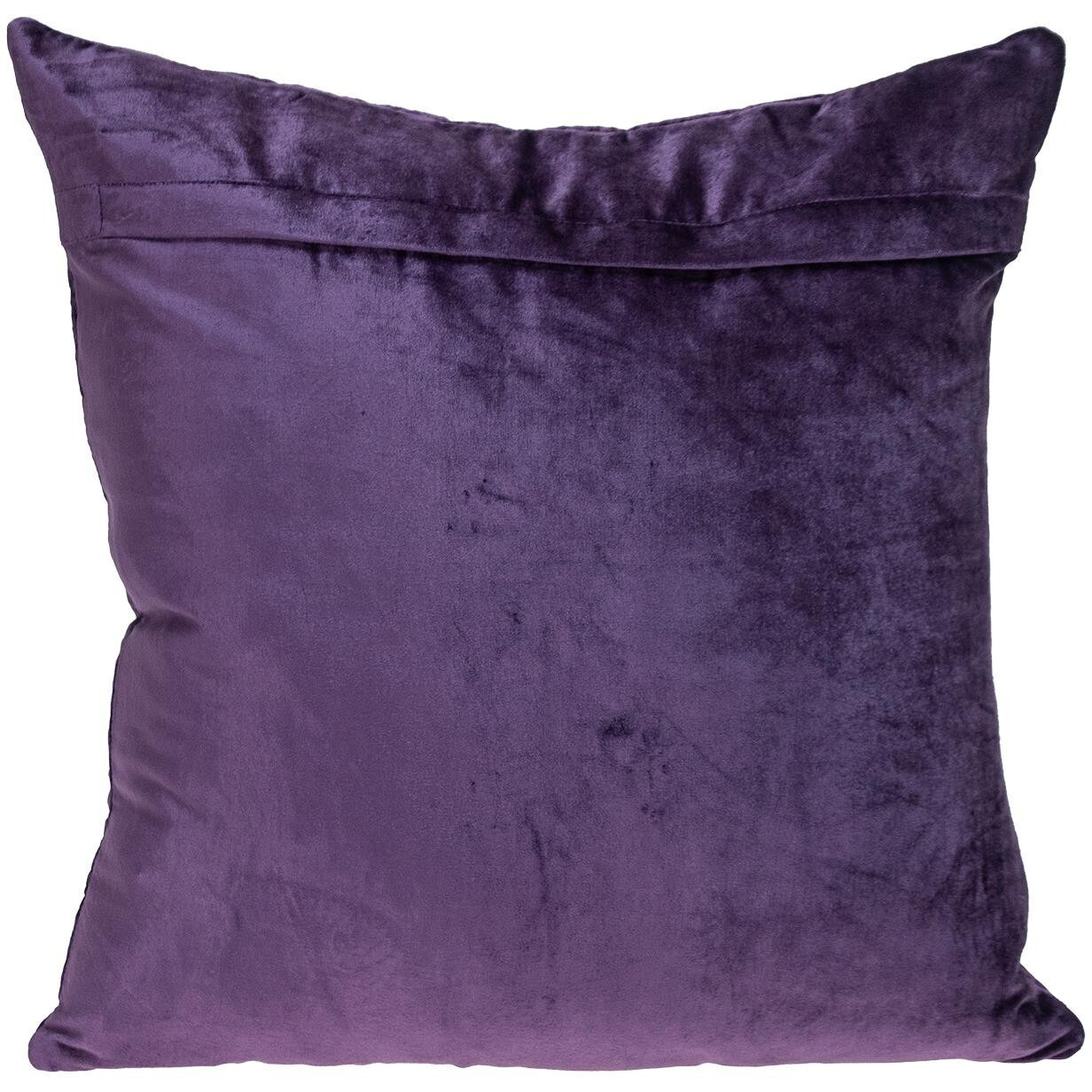 Purple Chunky Geo Stitched Velvet Decorative Throw Pillow