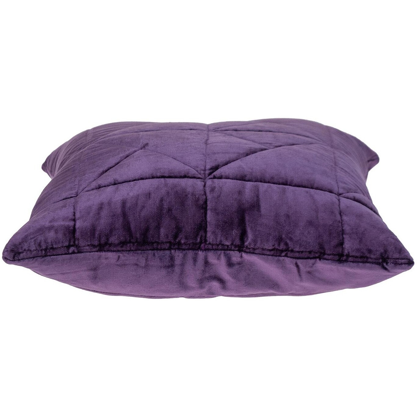 Purple Chunky Geo Stitched Velvet Decorative Throw Pillow