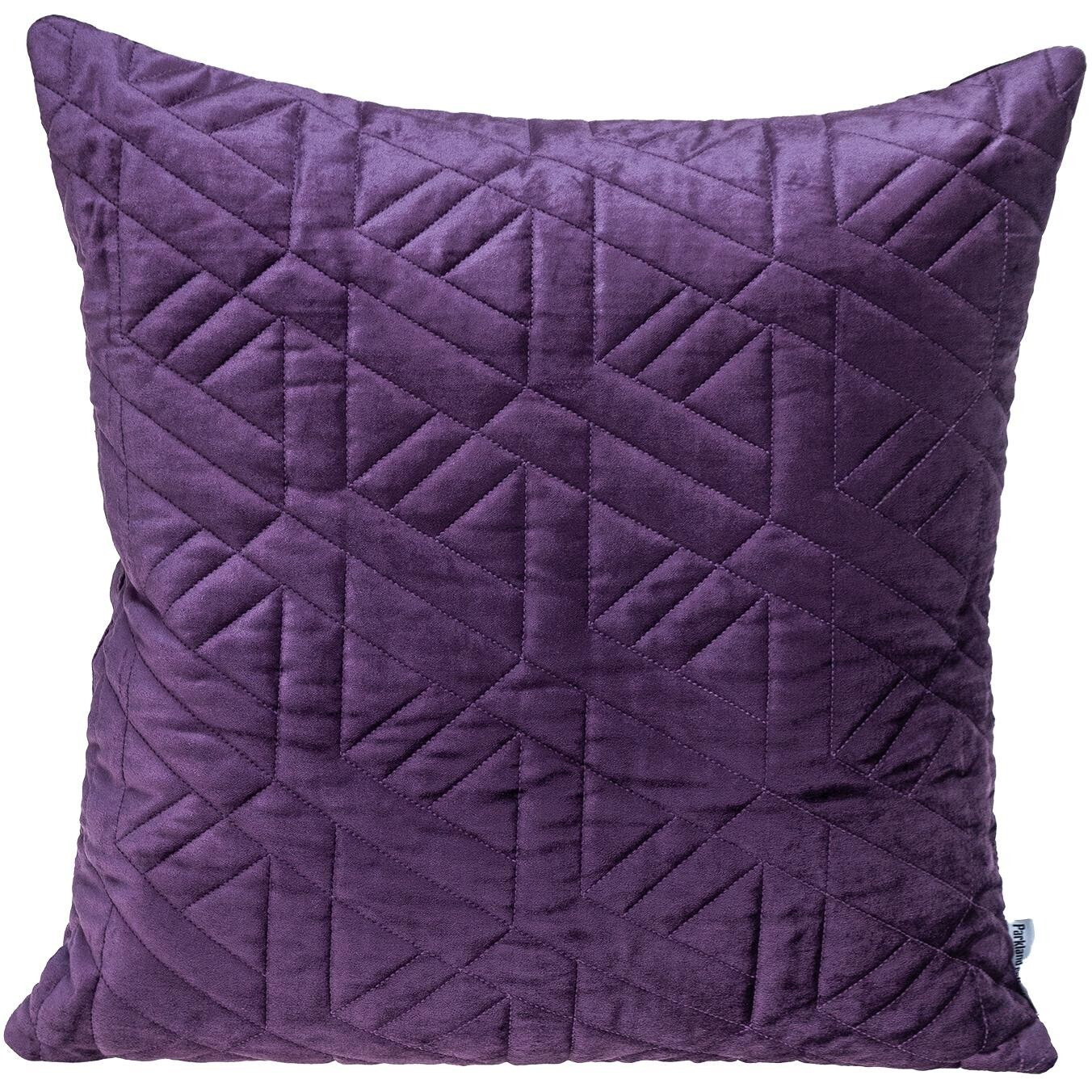 Purple Velvet Quilted Throw Pillow