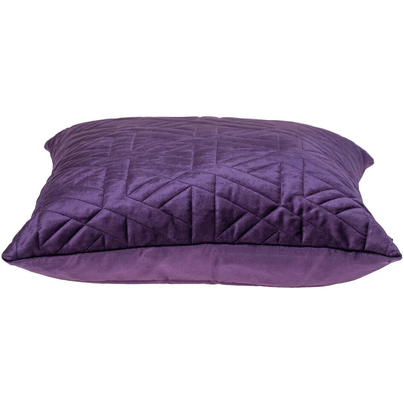Purple Velvet Quilted Throw Pillow