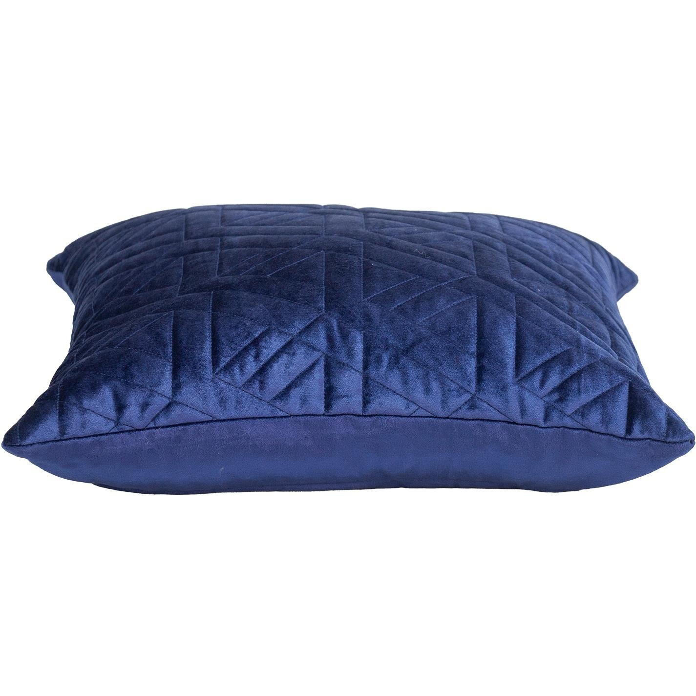Blue Velvet Quilted Throw Pillow