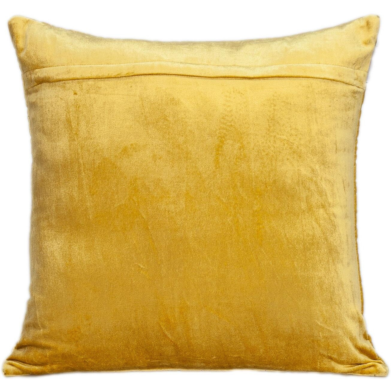 Yellow Velvet Quilted Throw Pillow