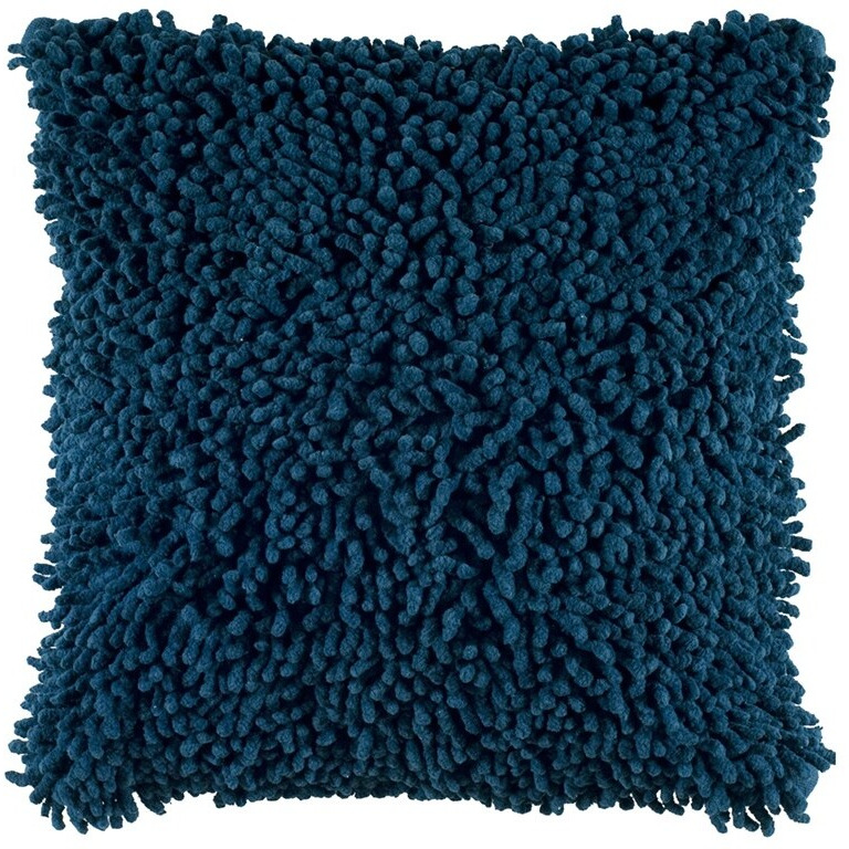 Blue Boho Textured Modern Down Throw Pillow