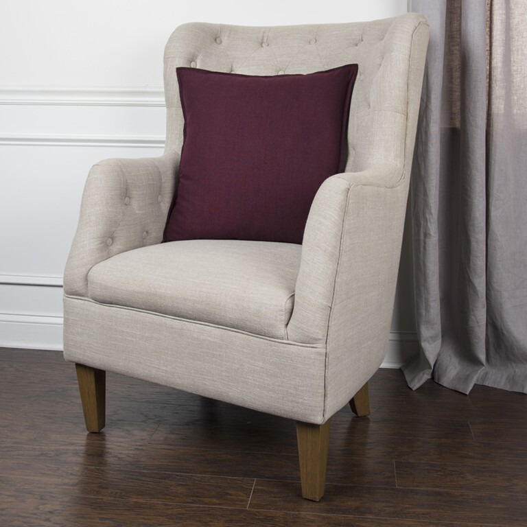 Merlot Solid Flange Edged Modern Down Throw Pillow