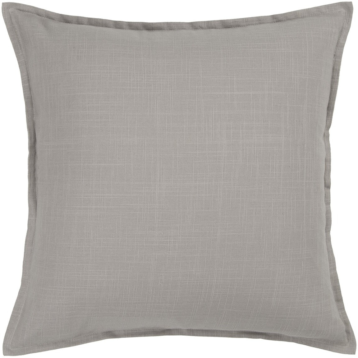 Gray Solid Color Flange Edge Throw Pillow