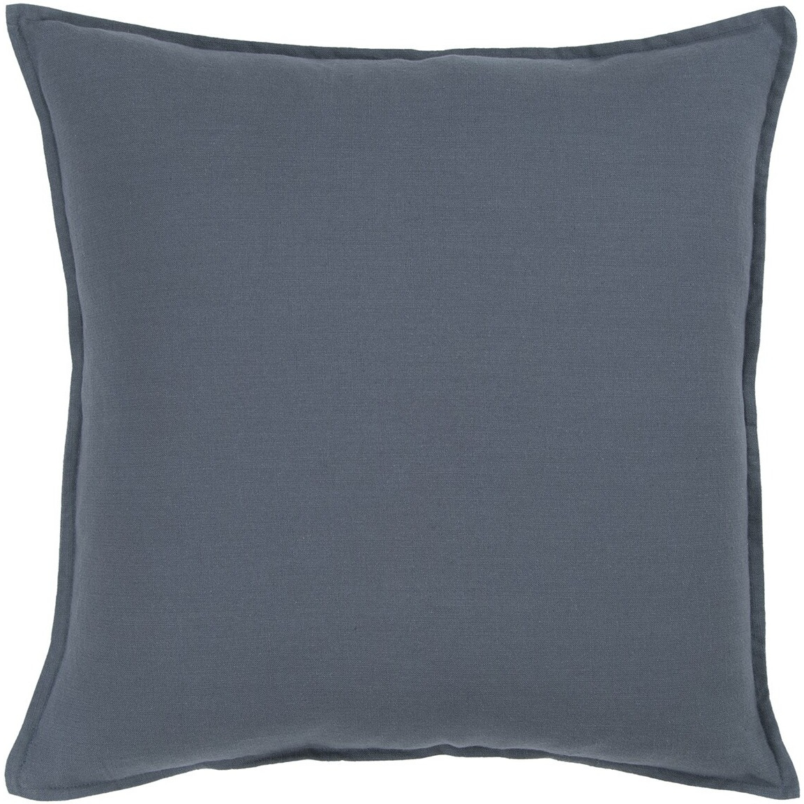 Slate Blue Solid Color Flange Edge Throw Pillow