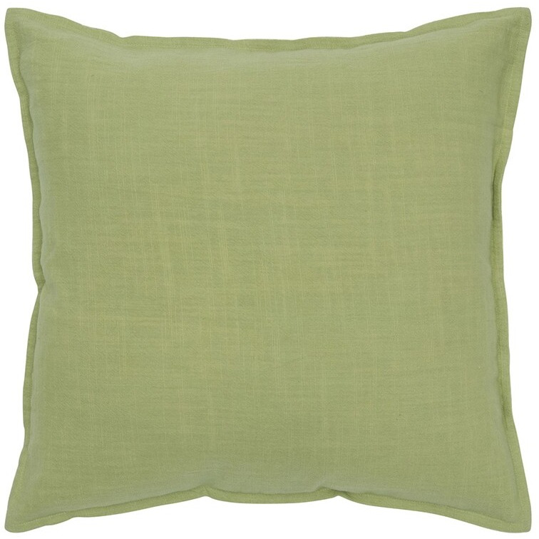 Lime Green Flange Edged Modern Throw Pillow