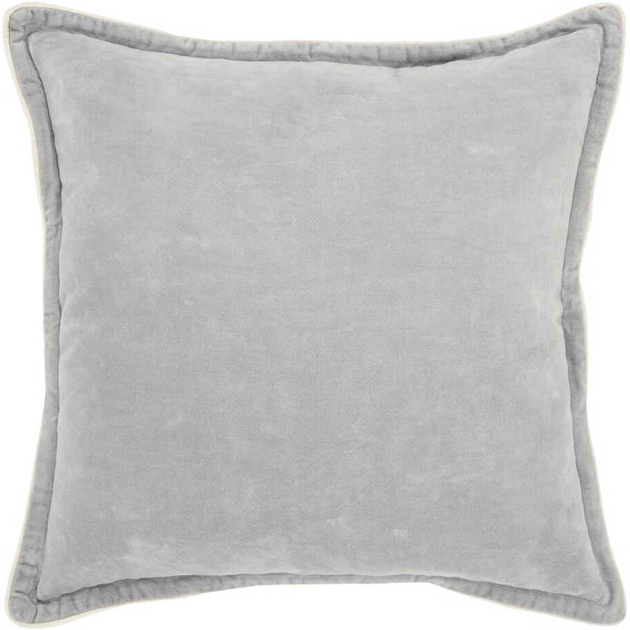 Gray Solid Modern Velvety Throw Pillow