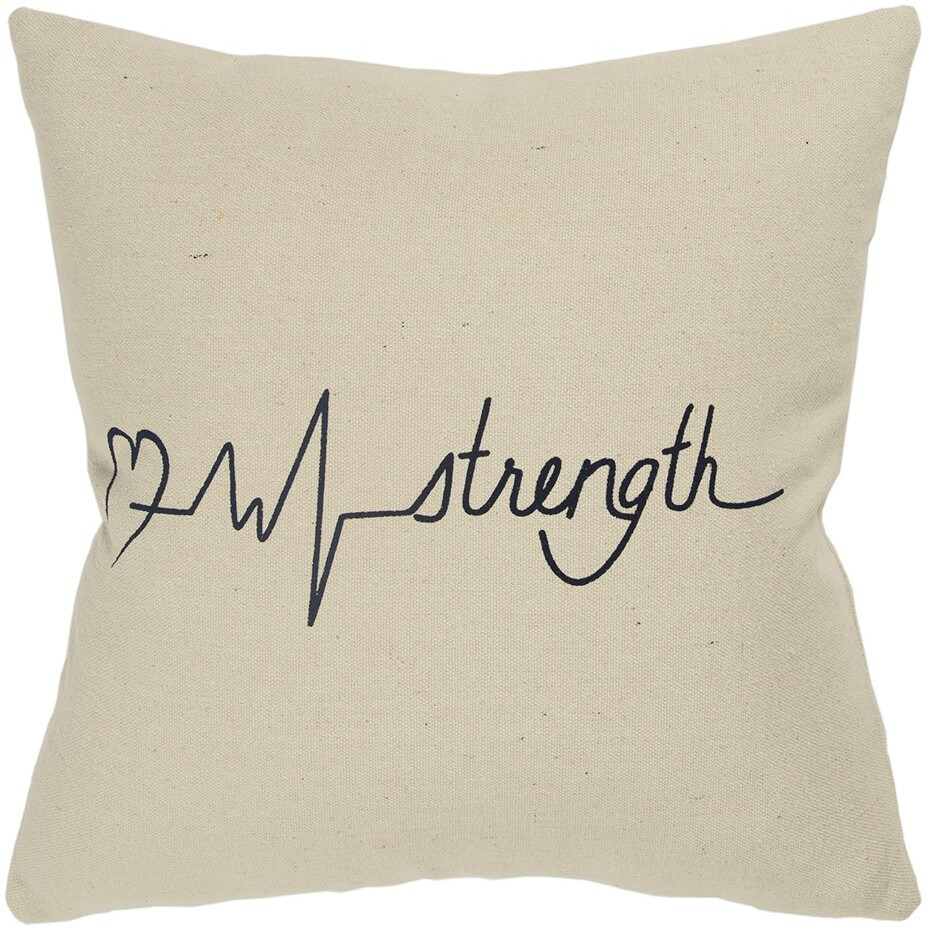 Black Taupe Canvas Strength Throw Pillow