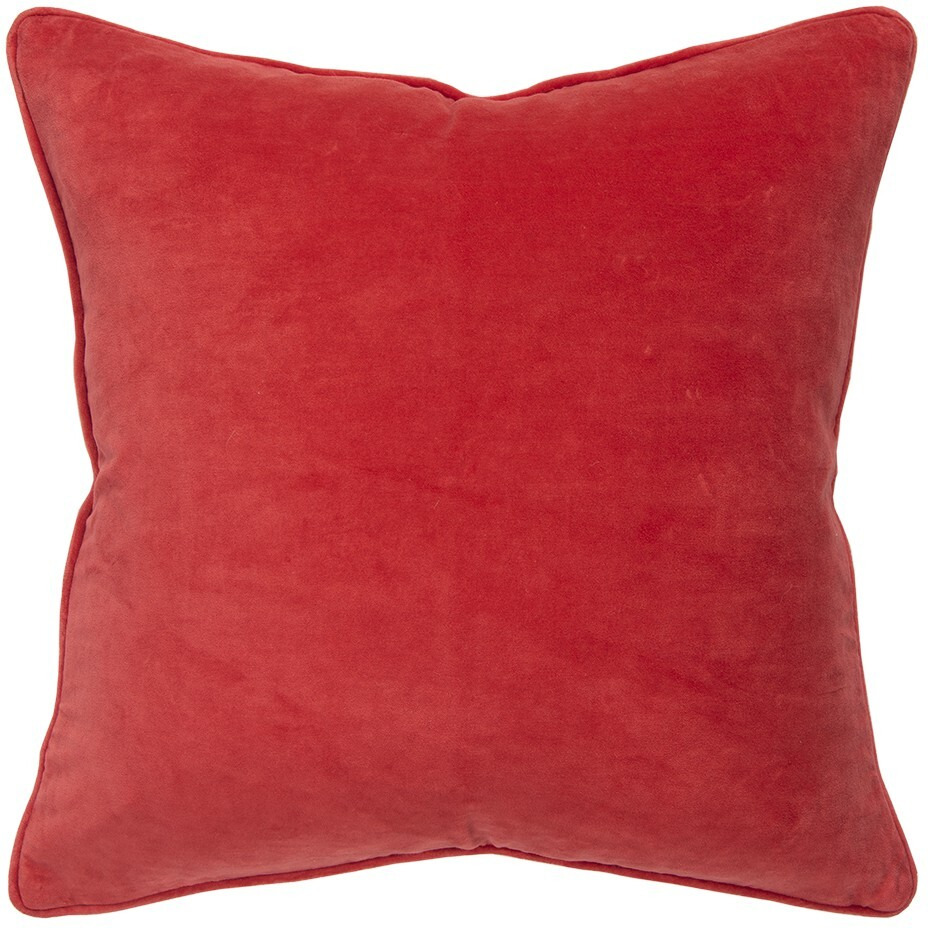 Red Solid Luxurious Modern Throw Pillow