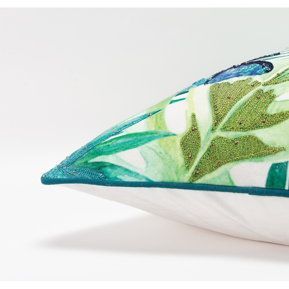 White Green Butterfly Bliss Decorative Throw Pillow