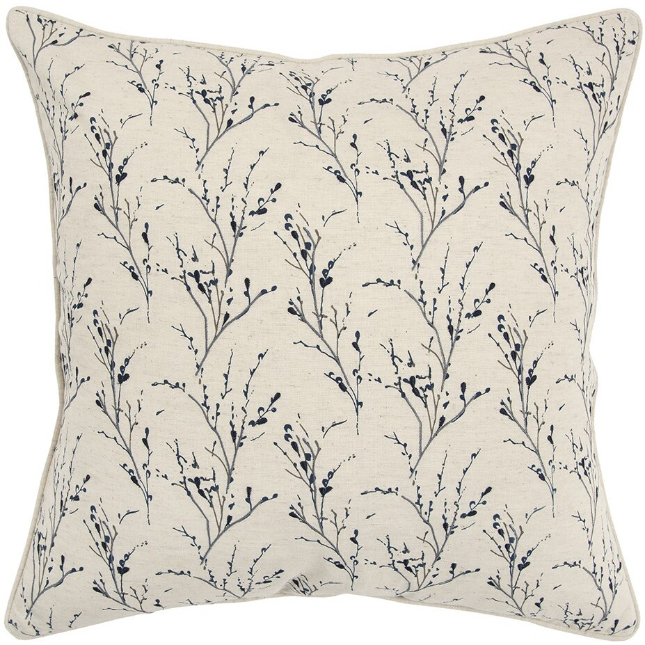 Blue Tiny Floral Buds Throw Pillow