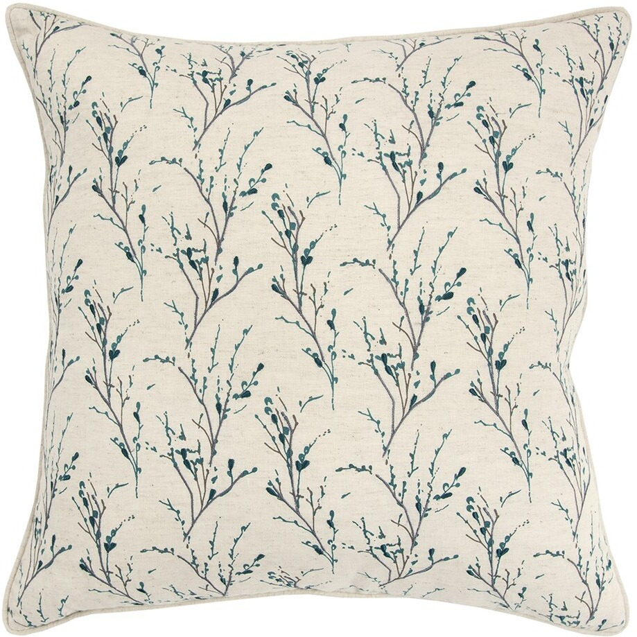 Teal Tiny Floral Buds Throw Pillow