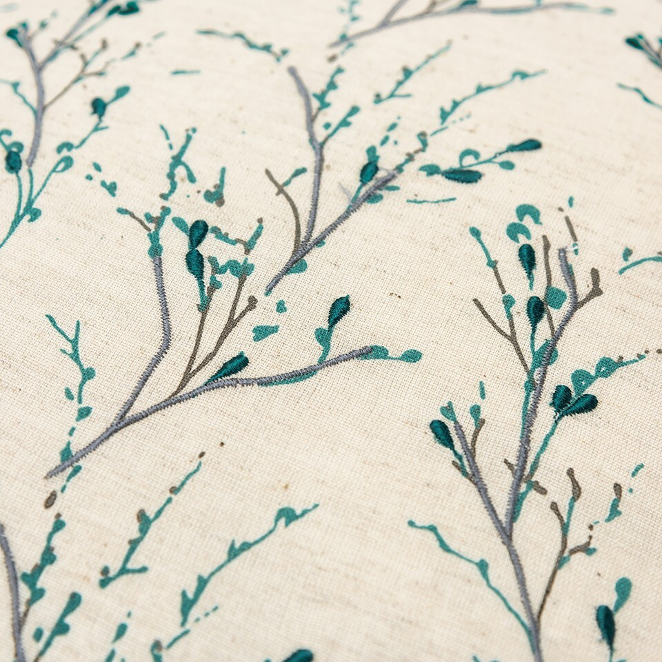 Teal Tiny Floral Buds Throw Pillow