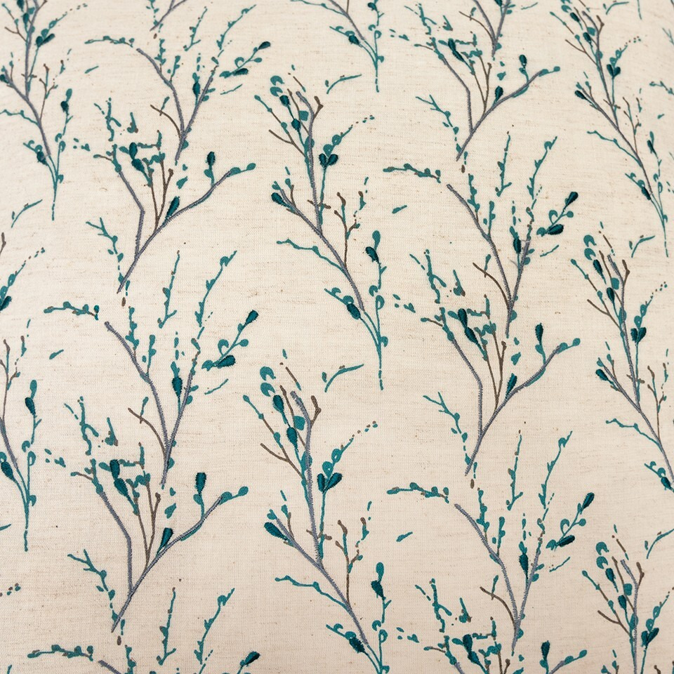 Teal Tiny Floral Buds Throw Pillow