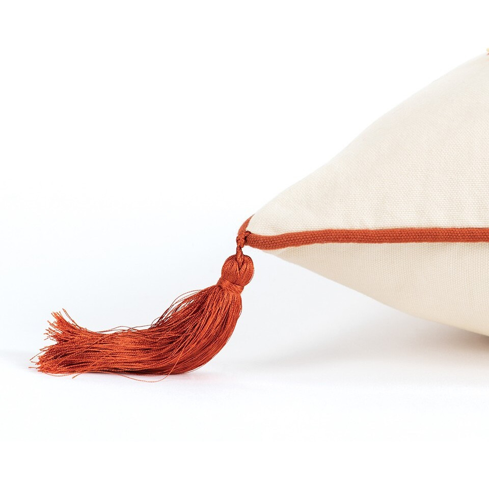 White Red Spring Greenery Lumbar Pillow