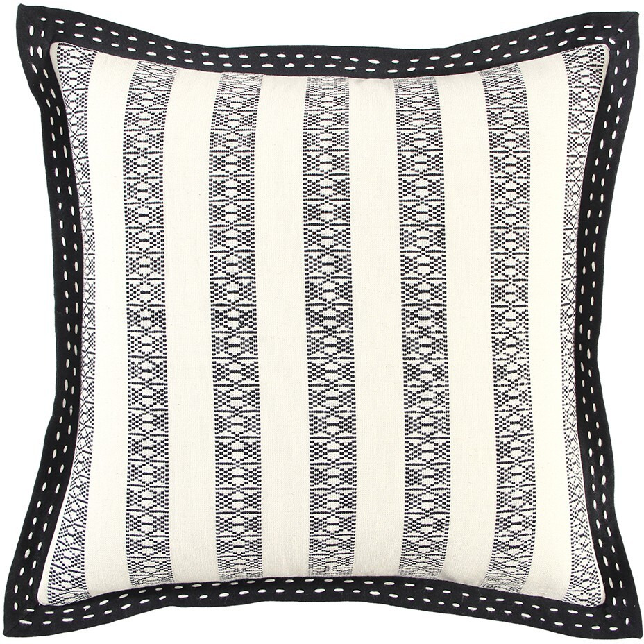 Black Ivory Alternate Striped Throw Pillow