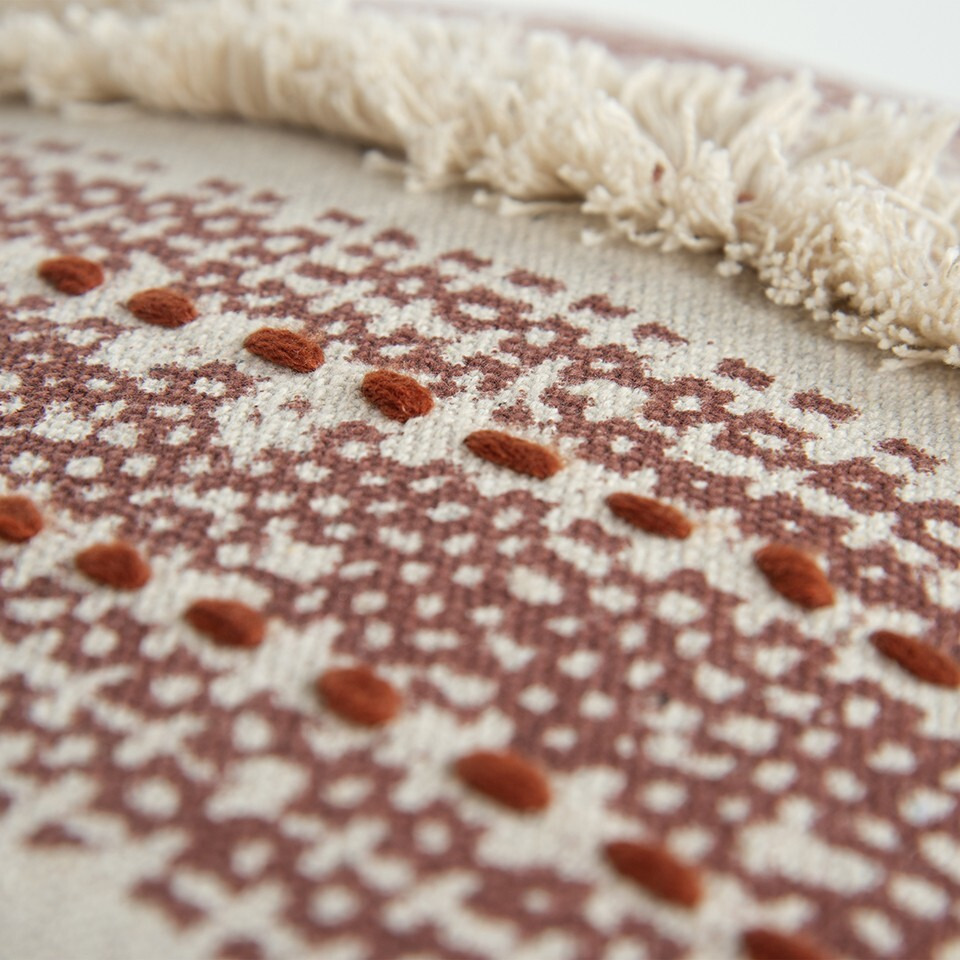 Brown Beige Textural Bands Lumbar Pillow