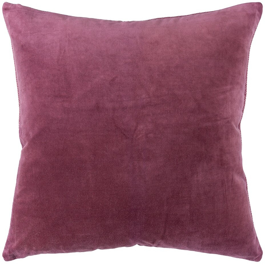 Berry Solid Reversible Cotton Velvet Throw Pillow