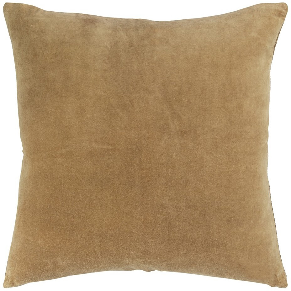 Gold Solid Reversible Cotton Velvet Throw Pillow