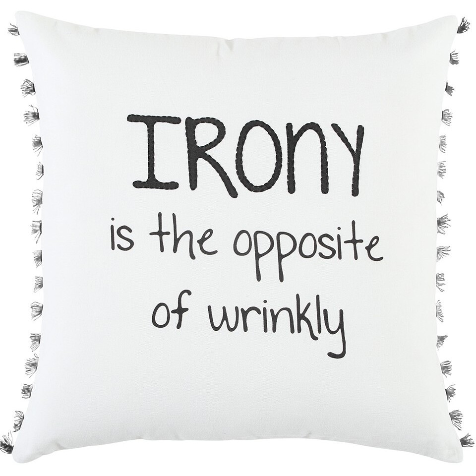 Black And White Irony Fun Message Throw Pillow