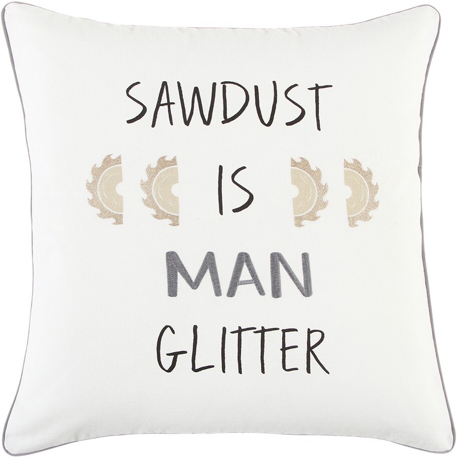 White Sawdust Is Man Glitter Throw Pillow